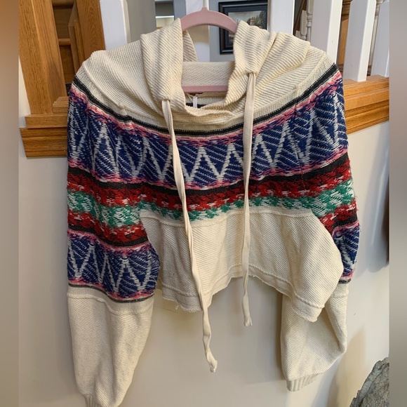 Free People Oversized Crop Hoodie size XS - Picture 1 of 3
